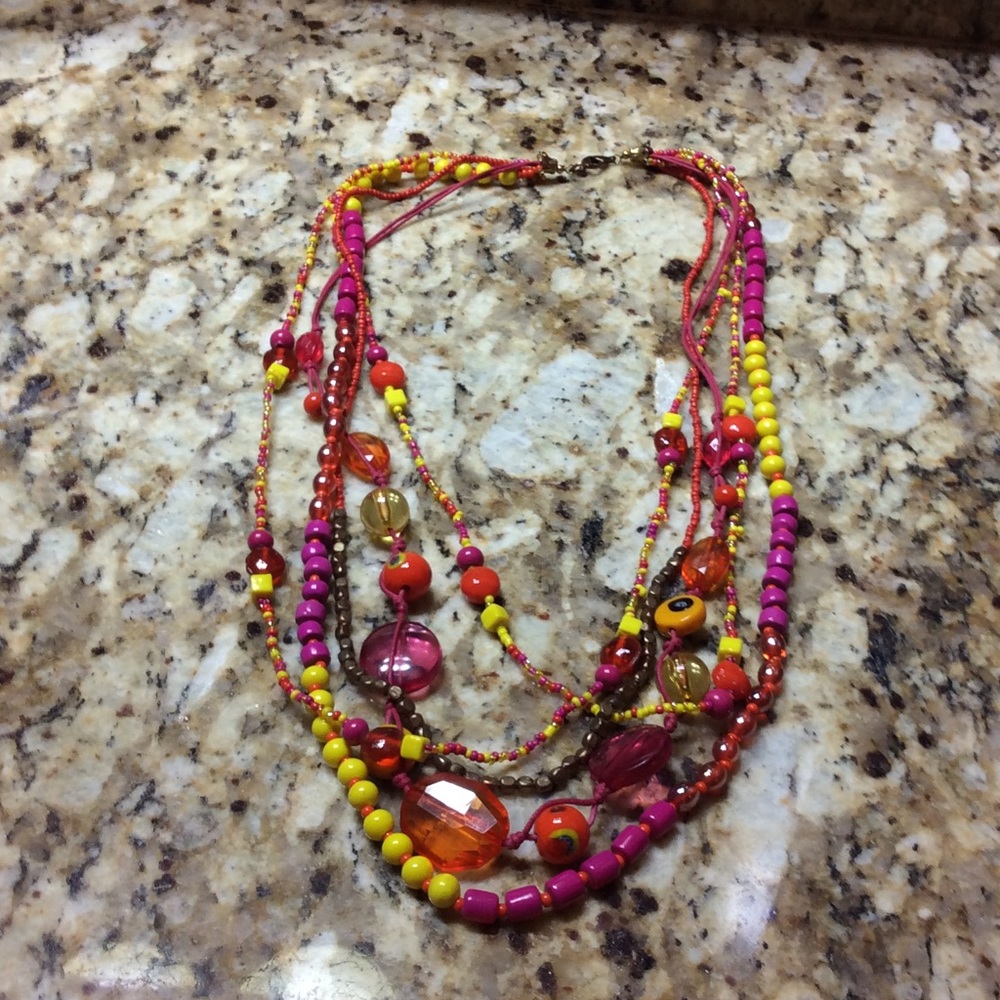 Beautiful multi strand necklace.